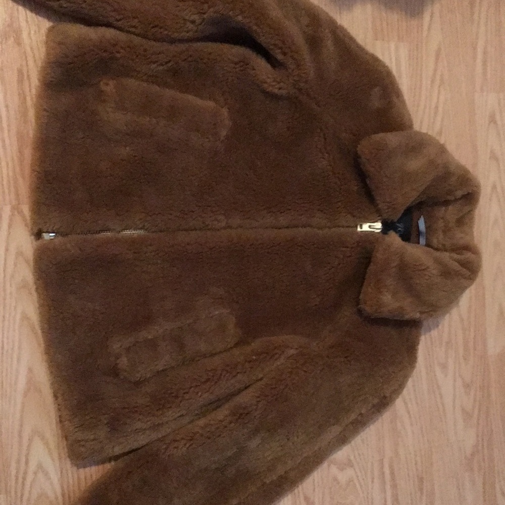 NWT brown faux fur jacket